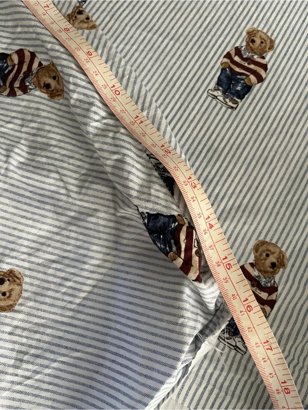 Ralph Lauren Teddy Bear Cotton Twin bedsheet set  in Blue and White